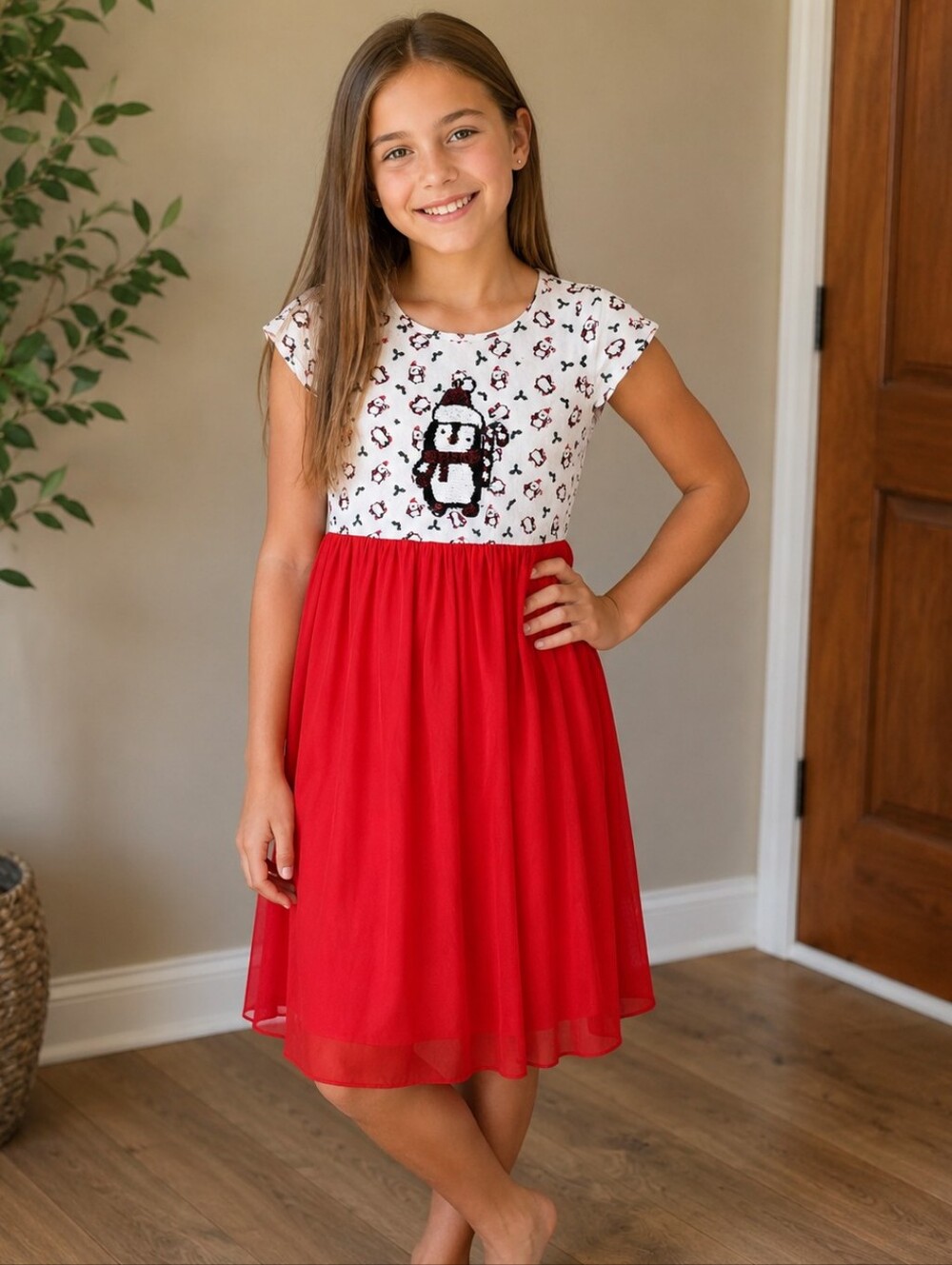 Girls flip Sequins Holiday Dress